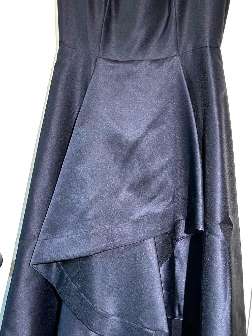 Adrianna Papell Women’s Mikado High Low Formal Evening Gown/ Dress - Navy Sz 12 - Picture 4 of 10